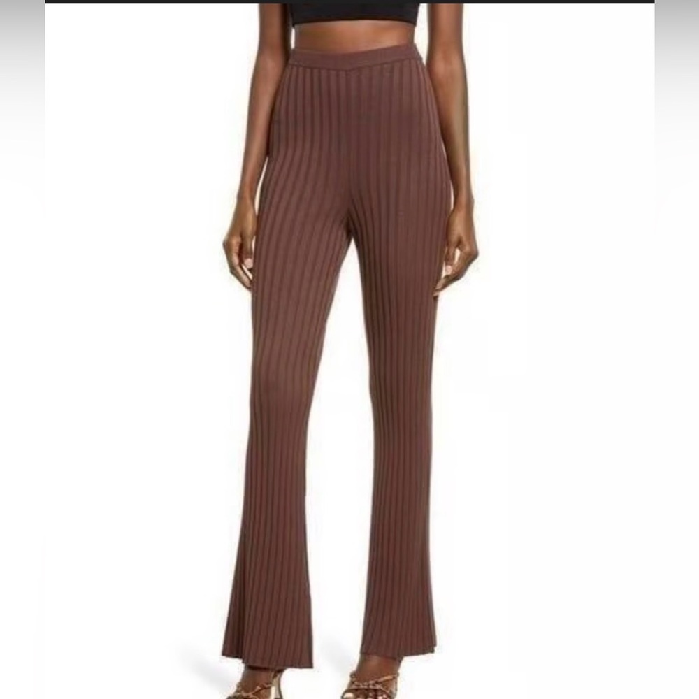 Open Edit Ribbed High Waist Sweater Pants Leggings Sz M NWOT